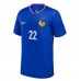 Maglie da calcio Francia Theo Hernandez #22 Prima Maglia Europei 2024 Manica Corta